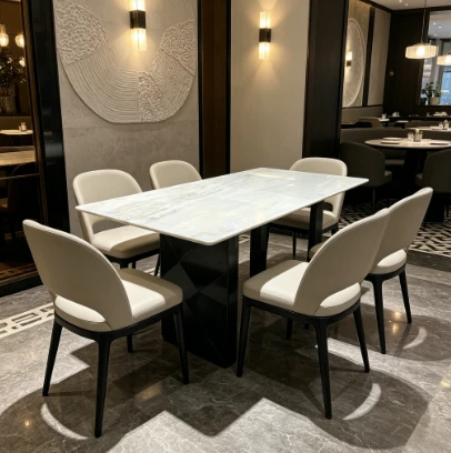 Brazilië blauwe kristal marmer gepolijste eettafel 1800 * 900 mm