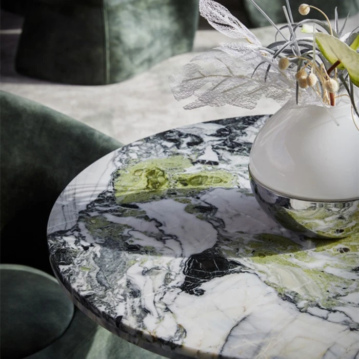 Interior Luxury Ice Jade Marble Round Table
